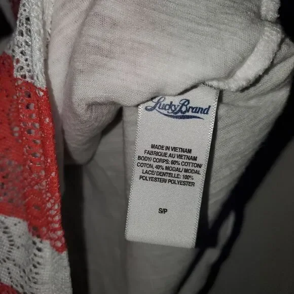 LUCKY BRAND BOHO AMERICAN FLAG TANK TOP SIZE SMALL MEDIUM - Picture 3 of 5